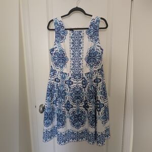 Talbots Blue and White Mini Dress
